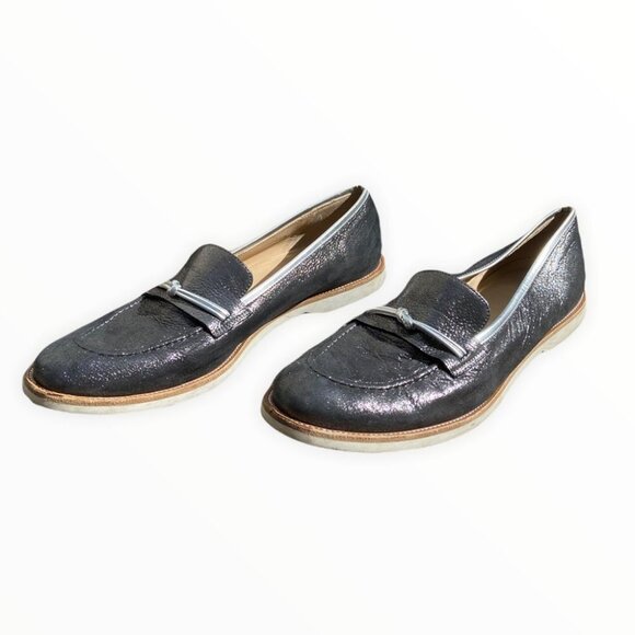 Alfani Silver Loafers Slip On Flats Size 11 Narrow Almond Toe Shoes Oxford Shoes - Picture 3 of 10